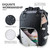 Land Waterproof Large Capacity Insulated Pockets Backpack Diaper Bag, Black