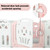 Coewske Baby Fence 14 Panels Kid Playpen With Safety Lock Pink