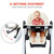 Heao Reclining High Chair  For Babies & Toddlers, Lightweight Portable Compact High Chairs, Removable Tray&4 Wheels- Beige