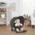 Dream On Me Snug N' Play Floor Seat And Canopy, Black/white, (model # 4301-bw)