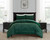 Chic Home Pacifica Comforter Set Textured Geometric Pattern Faux Rabbit Fur Micro-mink Backing Bedding - Pillow Shams Included - 3 Piece - King 104x92", Green