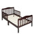 Baby Toddler Bed Kids Children Wood Bedroom Furniture W/ Safety Rails Espresso