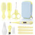Baby Grooming Kit, 8 In 1 Baby Hair Brush/nail Clipper/nose Cleaner/finger Toothbrush/nail Scissors/manicure Kit For Baby Care Keep Healthy And Clean Yellow