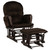 Gymax Baby Nursery Relax Rocker Rocking Chair Glider & Ottoman Set W/ Cushion Brown