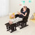 Gymax Baby Nursery Relax Rocker Rocking Chair Glider & Ottoman Set W/ Cushion Brown
