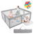 Costway Baby Playpen Large Safety Kids Activity Center W/50 Ocean Balls Gray