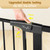 Kingso 37.8"-43.3" Extra Wide Baby Safty Gate, Baby Gate For Stairs Doorways Barriers With Swing Door For Kids Children, 30'' Tall Baby Gate For Pet, Black/white