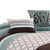 Quatrefoil King Size 8 Piece Fabric Comforter Set , Brown And Blue