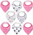 Dodo Babies Bandana Drool Bib Set - Eight 100% Cotton Bibs With Soft Polyester Lining, 2 Pacifier Clips, Binky Case, Pink Gift Bag For Baby Girl Or Boy Shower - Adjustable Snap Fit For 3-24 Months