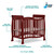 Dream On Me Piper 4-in-1 Convertible Mini Crib, Cherry