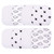 Little Star Organic Terry Cloth Wash Cloth, 8 Pack, White/black