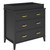 Home Square 2-piece Set With Metal Crib & 3-drawer Changing Table In Gold/black
