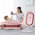 Folding Baby Bathtub,portable Non-slip Travel Bathtub Washing Tub Baby Comfort Tub Shower Tub For 0-6 Years Old Unisex Baby , Pink