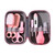 8pcs/set Newborn Care Kit Baby Portable Safety Nail Thermometer Grooming Clipper Scissors Care Supply (pink)