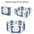 Zimtown Hdpe Bear 14 Panel Baby Playpen Kid Fence Play Yard,blue & White