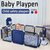 12 Panels Baby Playpen Play Mat Interactive Safety Gate Slide Fence Game Gift Us