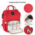 Lequeen Waterproof Large Capacity Zipper Insulated Pockets Stylish Backpack Diaper Bag, Red