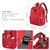 Lequeen Waterproof Large Capacity Zipper Insulated Pockets Stylish Backpack Diaper Bag, Red
