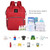 Lequeen Waterproof Large Capacity Zipper Insulated Pockets Stylish Backpack Diaper Bag, Red