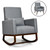 Gymax 2-in-1 Fabric Upholstered Rocking Chair Nursery Armchair With Pillow Dark Grey