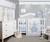 Bumperless 5 Pieces Optimababy Blue Grey Elephant Baby Bedding Set