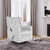 Evolur Linda Swivel Recliner Glider With Massager / Swivel Glider / Reclining Chair / Easy Assembly Glider Chair / Massager Chair In Gray