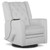 Evolur Linda Swivel Recliner Glider With Massager / Swivel Glider / Reclining Chair / Easy Assembly Glider Chair / Massager Chair In Gray