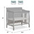 Dream On Me Aden Full Panel Convertible 4-in-1 Mini Crib In Pebble Gray