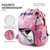 Lequeen Baby Diaper Bag Backpack Large Capacity Waterproof Backpack Nappy Changing Bag, Pink