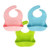 3 Pack Silicone Baby Bib For Babies & Toddlers (6-72 Months), Waterproof, Bpa Free, Green Pink And Blue, Easy Wipe Clean
