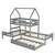 Anysun Twin L-shaped Bunk Bed With Trundle For Kids Teens - Gray