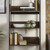 Morty 64" Metal And Wood 5 Shelf Bookcase In Dark Walnut