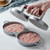 Hamburger Press Patty Maker, Double Burger Press Non-stick Aluminum Burger Patty Maker Mold Ring With 100 Free Patty Papers For Beef Veggie Burger Bbq Barbecue Grill, 4.5" Diameter