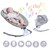 Electric Baby Swing, 3 In 1 Baby Rocker Sleeper, Infant Bouncer Rocking Seat With Music & Remote Control & Hanging Toys For 0-12 Months, Gray