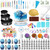 379 Pcs Cake Decorating Supplies Kit Cake Baking Set - 59 Piping Tips, 3 Scraper, 3 Silicone Baking Pans, 100 Baking Cups, 100 Piping Bags, Spatula, Leveler Cake Smoother And More