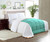 Twin Xl Comforter Contrast Aqua Green 300 Gsm Plush Siliconized Microfiber Fill Duvet Insert With 1000 Thread Count Egyptian Cotton Shell Fluffy With Piping & Matching Pillowcases