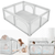 Miumaeov Foldable Baby Playpen Anti-slip Anti-collision Baby Fence Play Area Center With Gate Play Yard For Kids Twins Child Gray 70.8*78.7*26.7"