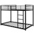 Metal Bunk Bed Twin Over Twin Heavy Duty Bed Frame With Safety Guard Rails For Kids Teens Adults,no Box Spring Needed,black