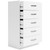 Chest With 5 Drawers And Curved Metal Pulls, White- Saltoro Sherpi