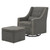 Davinci Owen Glider And Storage Ottoman In Dark Grey With Cream Piping