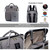 Patpat Changing Pad Included Waterproof Large Capacity Backpack Diaper Bag, Gray