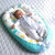 Bitsy Boo Baby Nest Co-sleeping Lounger Cotton & Breathable Fiberfill Portable Adjustable Newborn Crib Turquoise Bassinets