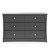 Storkcraft Crescent 6 Drawer Modern Horizontal Dresser Gray Finish