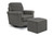 Davinci Maya Glider With Ottoman In Dark Grey With Cream Piping