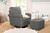 Davinci Maya Glider With Ottoman In Dark Grey With Cream Piping