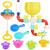 12 Pcs Bath Toys For Toddler, Flower Water Station, Bath Squirters, Stacking Cups, Rotating Spray Water Toy, Birthday Gifts For Kids F-368