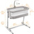 Baby Bassinet Bedside Sleeper, Portable Crib Adjustable Baby Bed, Light Gray