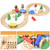 Tebru Multifunction Wood Rail Car Diy Assembly Colorful Track Cevh