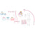 Synpinya Baby Crib Mobile Multifunctional Music Crib Rattle Music Box Night Light Rotate Newborn Sleeping Bed Rattle Toys Pink