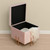 Square Velvet Storage Ottoman With Rose Gold Legs, Pink